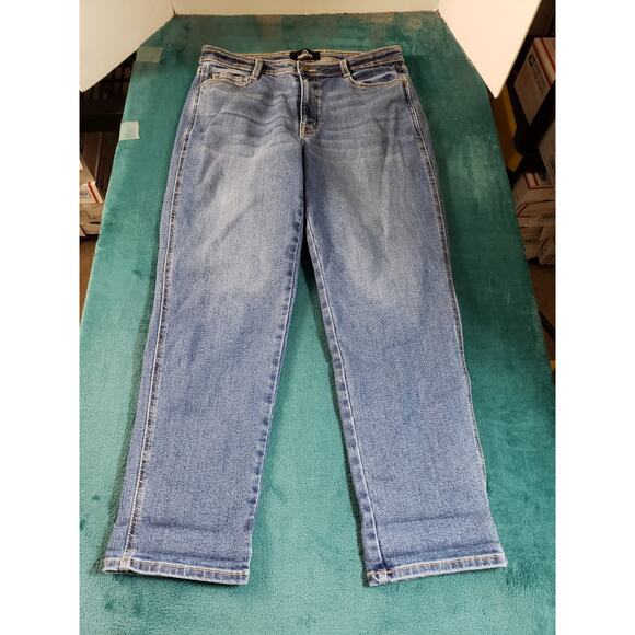 Jordache Jeans Size 14 Womens Blue Stretch Pants Denim High Rise Curvy Mom - Picture 2 of 13